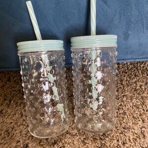 Bubble Mason Glass Jars (2 count)